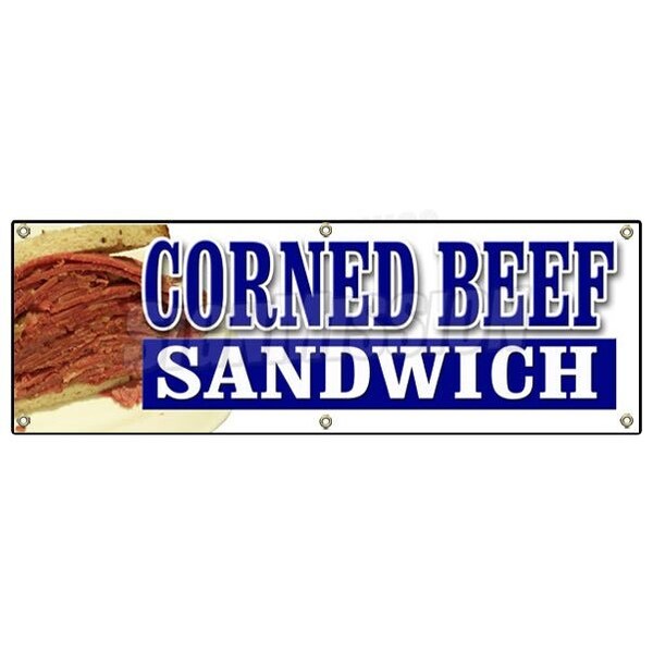 CORNED BEEF SANDWICH BANNER SIGN beef meat corn deli restaurant